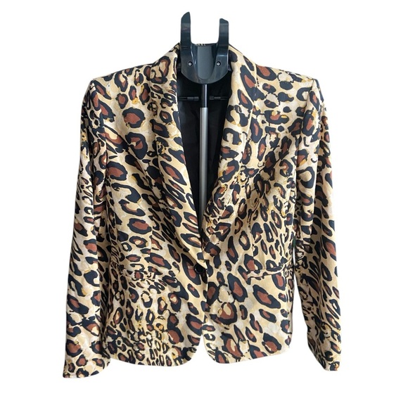 EVAN-PICONE Leopard Print Jacket Size 12 - Picture 1 of 8